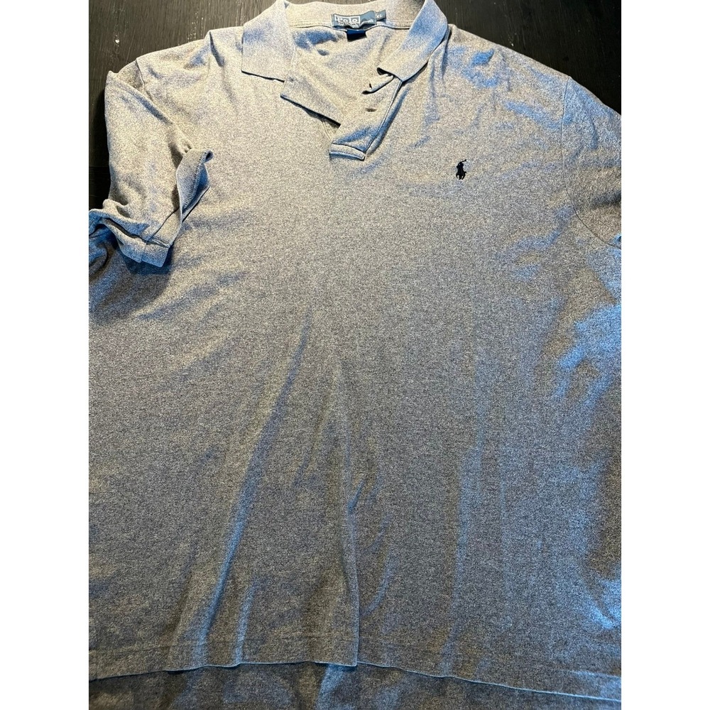 Polo Ralph Lauren Mens‎ XL Gray Heathered Short Sleeve Polo Shirt Classic Fit